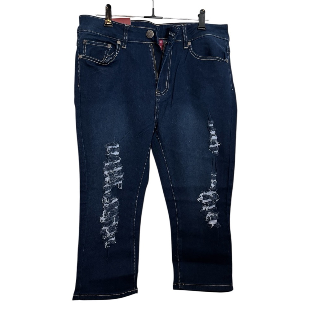 Ling Collection Distressed Capri Jeans 13/14